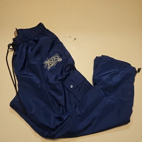 NWOT Philadelphia 76ers Sixers 100% Polyester Mitchell & Ness Wind Pants Large